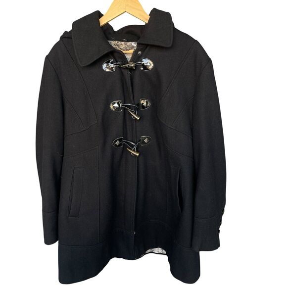 Guess Los Angeles Wool Pea Coat Womens 2X Lined Toggle Button Winter - Picture 1 of 14